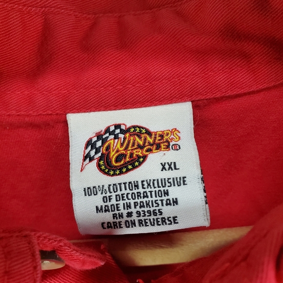 Dale Earnhardt Jr Long Sleeve Red Button Up Embroidered Shirt Collared 2XL - Picture 4 of 11